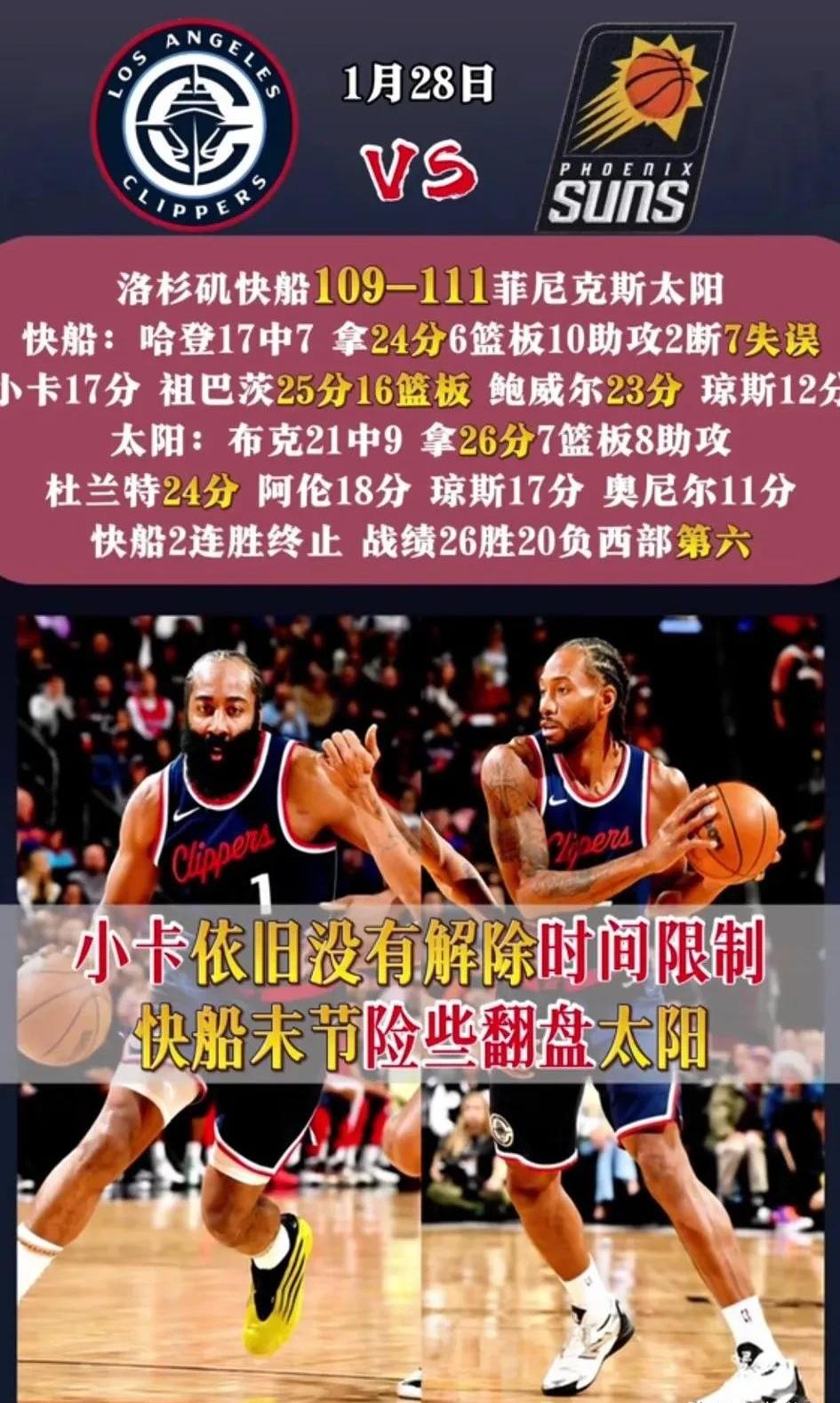 关于比尔和太阳达成买断度过澄清期后2年1100万加盟快船的信息